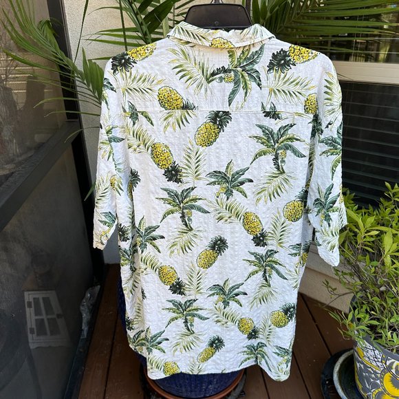 JOGAL Men's Pineapple Print Camp Shirt - XXL - Picture 3 of 7